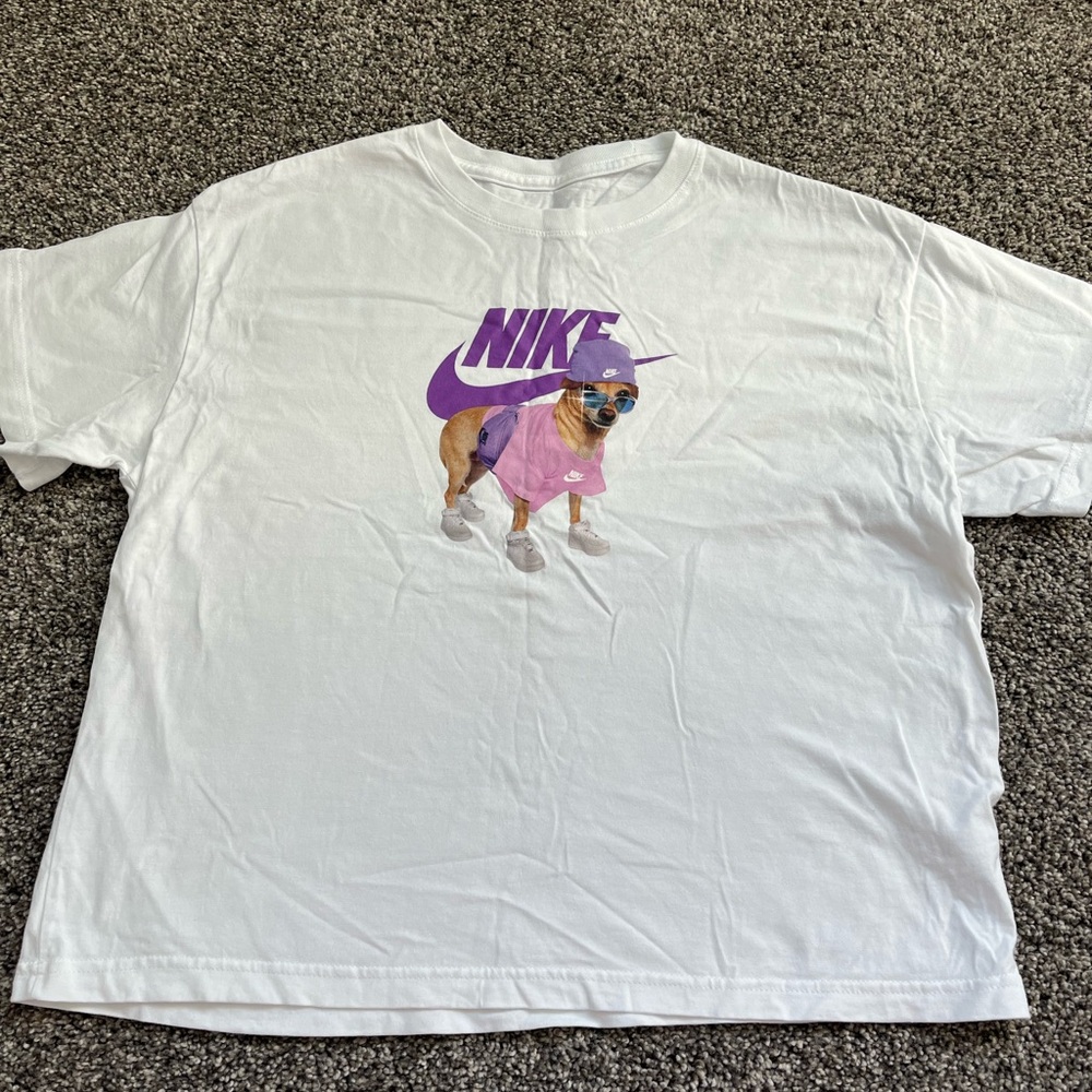 Nike White Tee with Black Logo